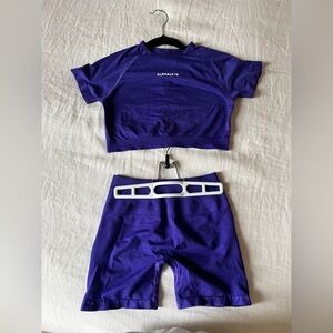 Alphalete: Shorts and Cropped Tee Activewear Set